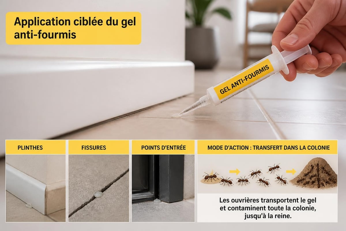 Application de gel insecticide