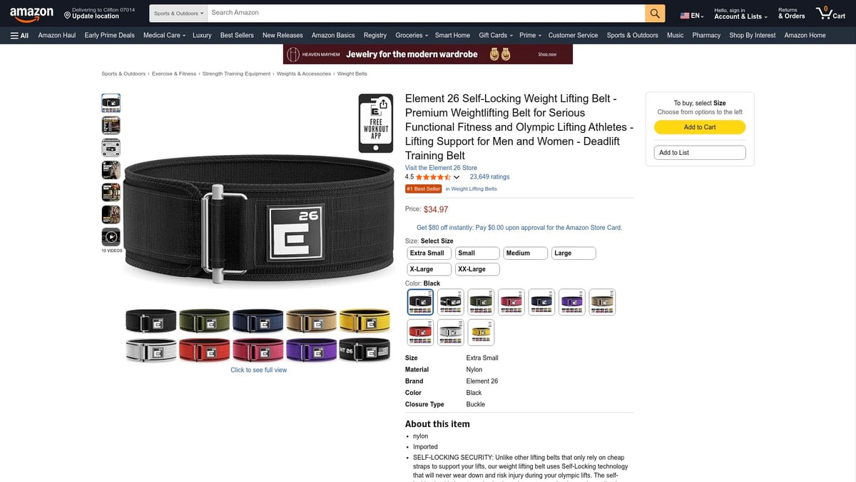 Top 7 Weight Lifting Belt Picks for 2025 - Element 26 Self-Locking Weight Lifting Belt