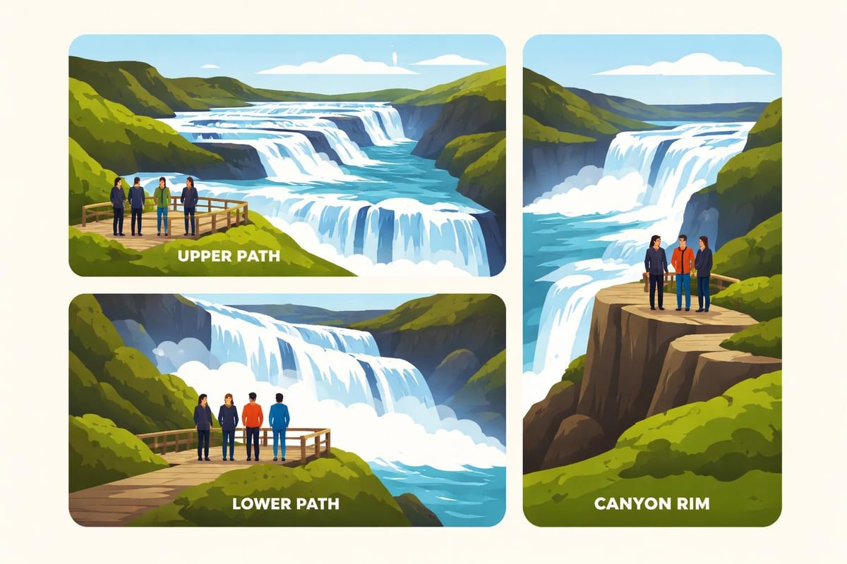 Gullfoss viewing locations