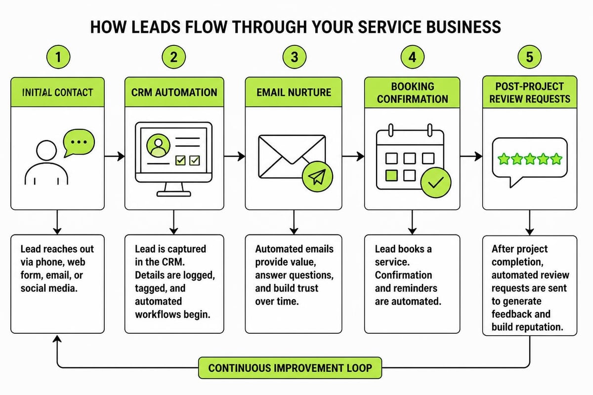 Service business marketing workflow