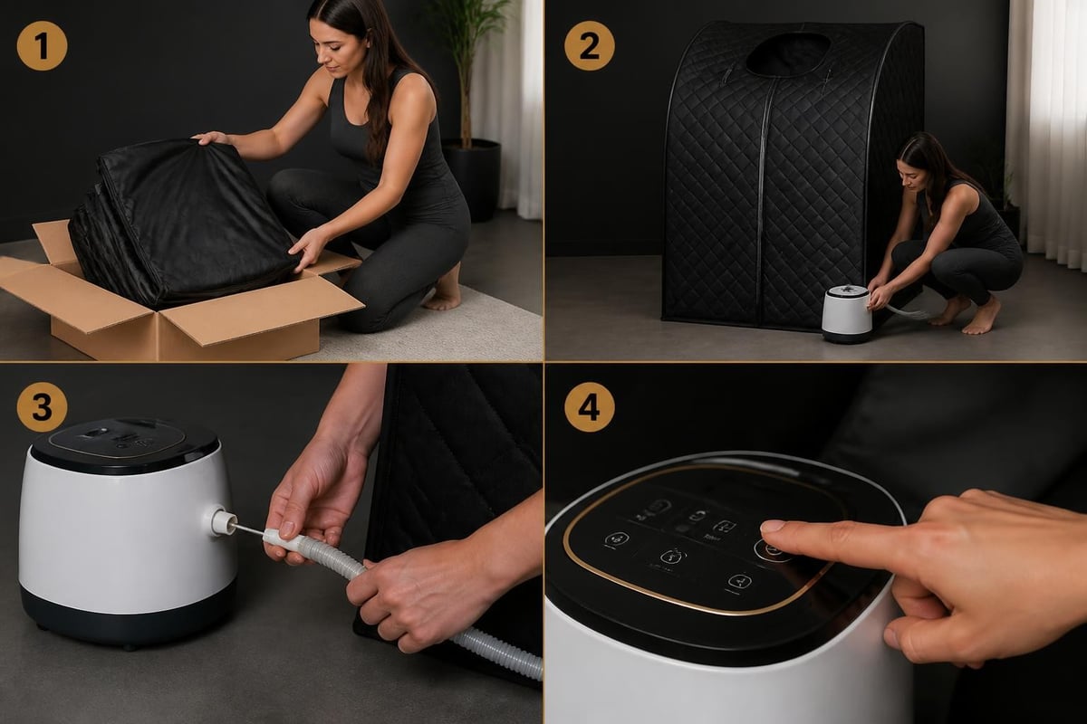 Portable sauna setup process