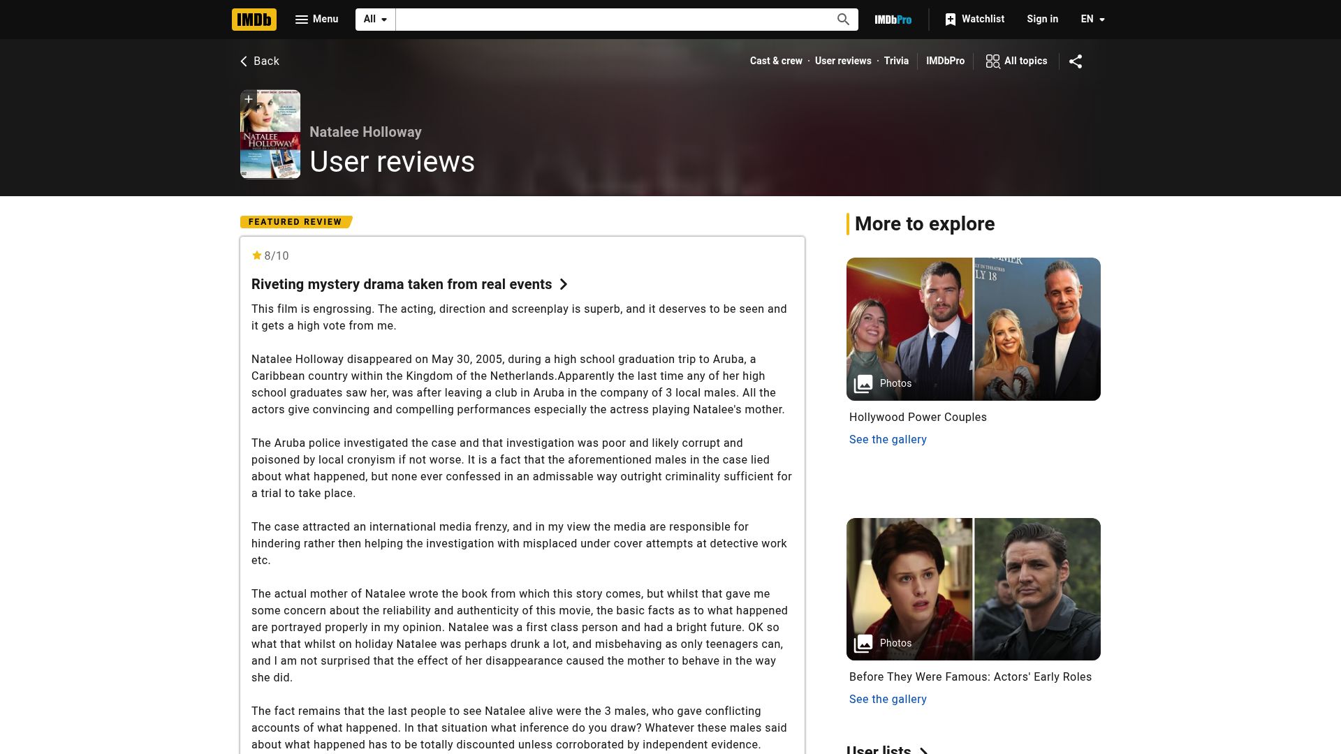 10 Best Based On A True Story Movies To Watch In 2025 - Natalee Holloway