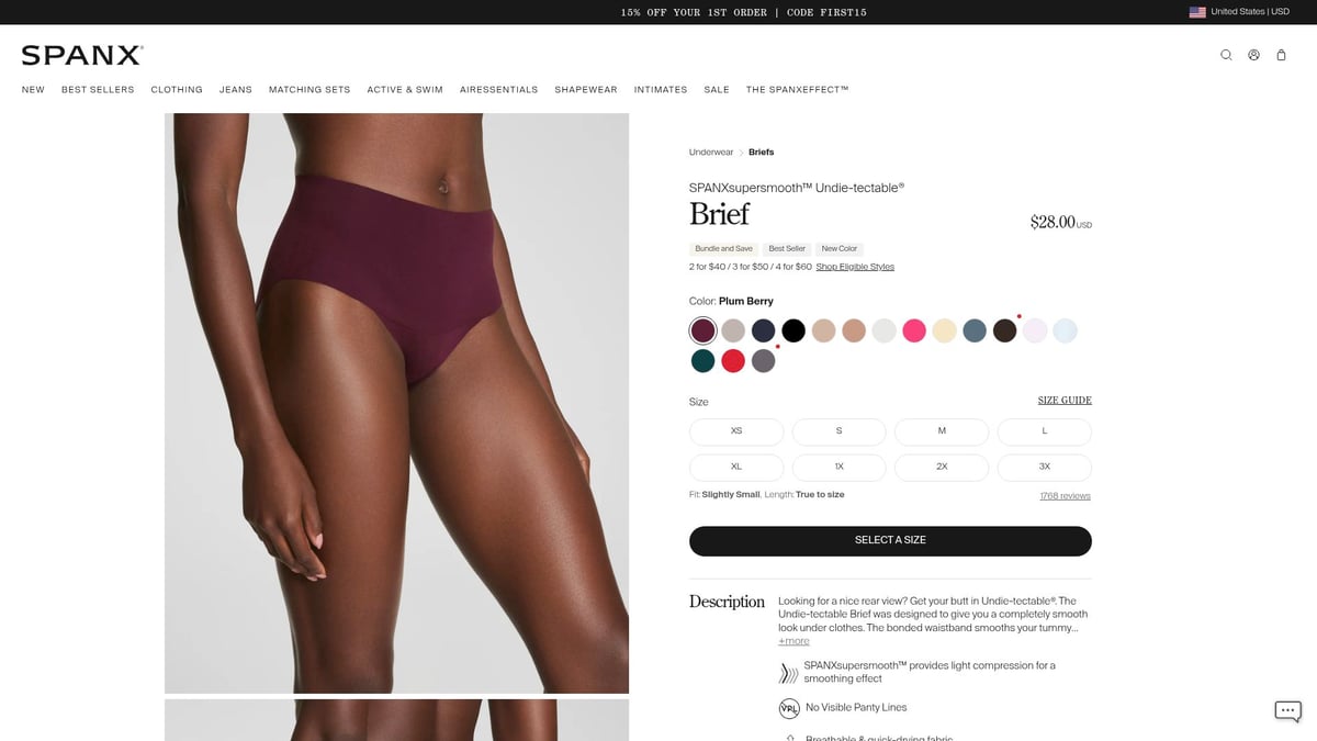7 Best Seamless Invisible Underwear Picks for 2025 - SPANX Undie-tectable® Seamless Briefs