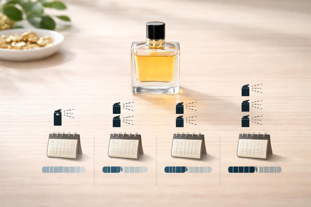 Berechnung der Haltbarkeit von 100ml Parfum