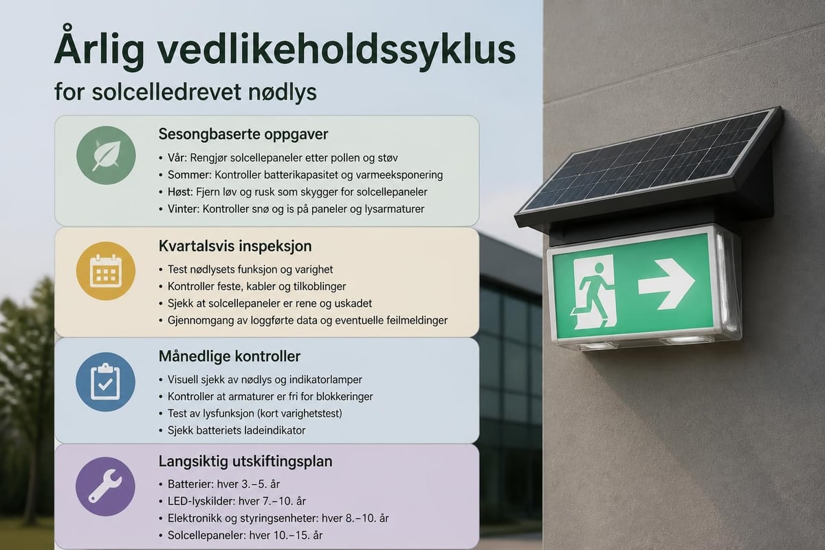 Vedlikeholdsplan for solcellesystem