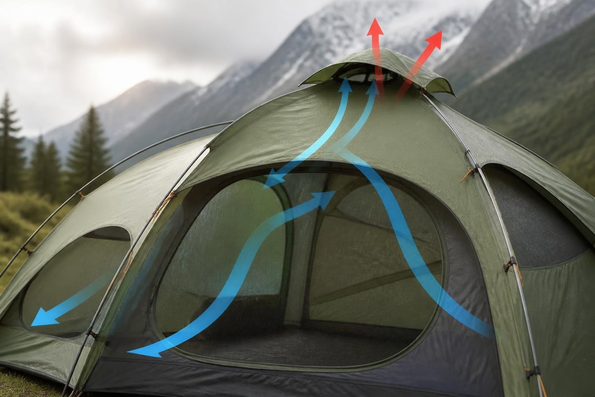 Tent ventilation airflow diagram