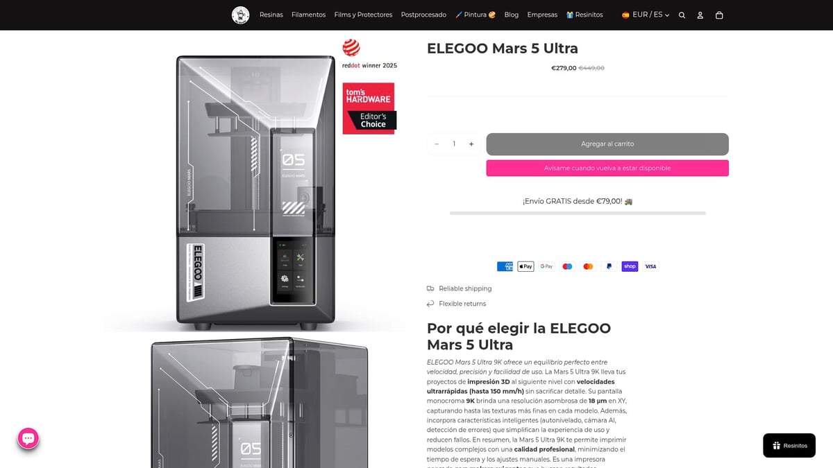 7 Opciones De Impresora 3D De Resina Más Destacadas 2026 - Elegoo Mars 5 Ultra