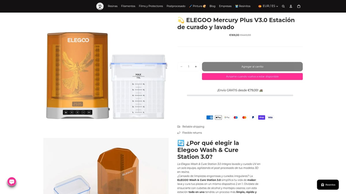 7 Opciones De Impresora 3D De Resina Más Destacadas 2026 - Elegoo Mercury Plus V3.0 - Estación de Lavado y Curado