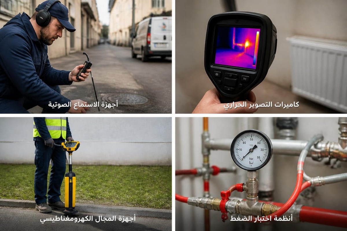 تقنيات كشف تسربات المياه