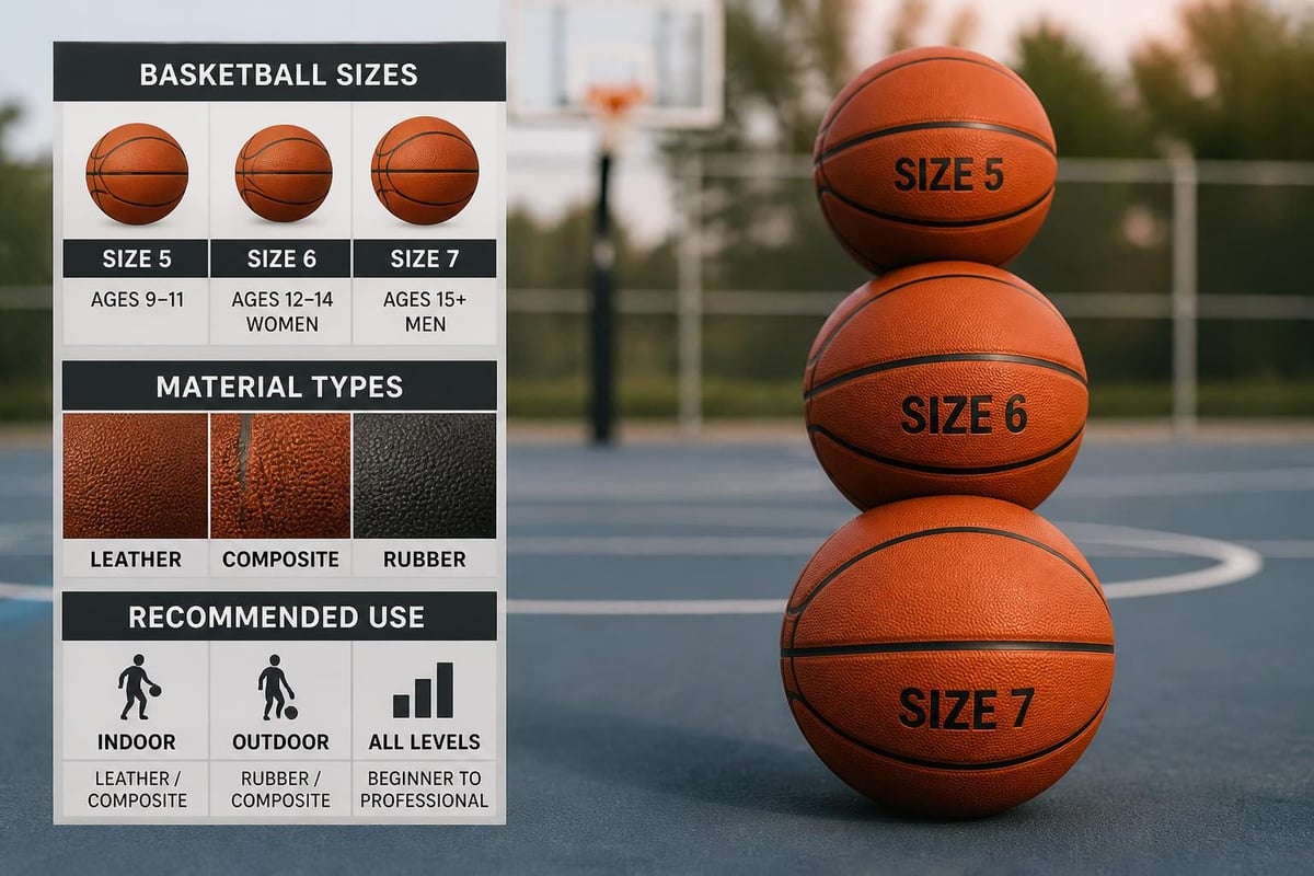 Basketball size and material selection