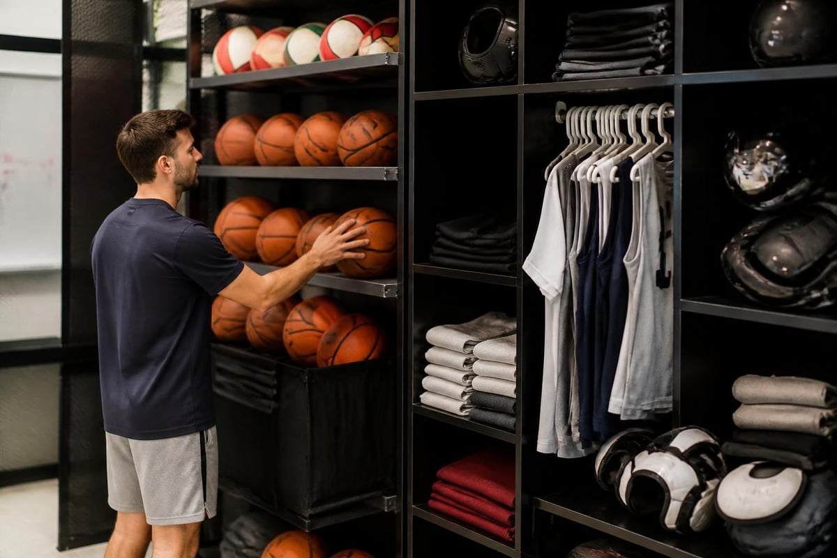 Basketball equipment organization system