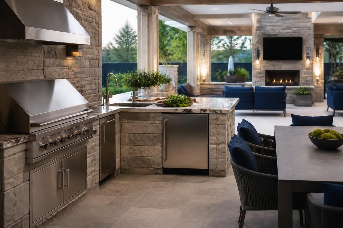 Outdoor kitchen workflow diagram