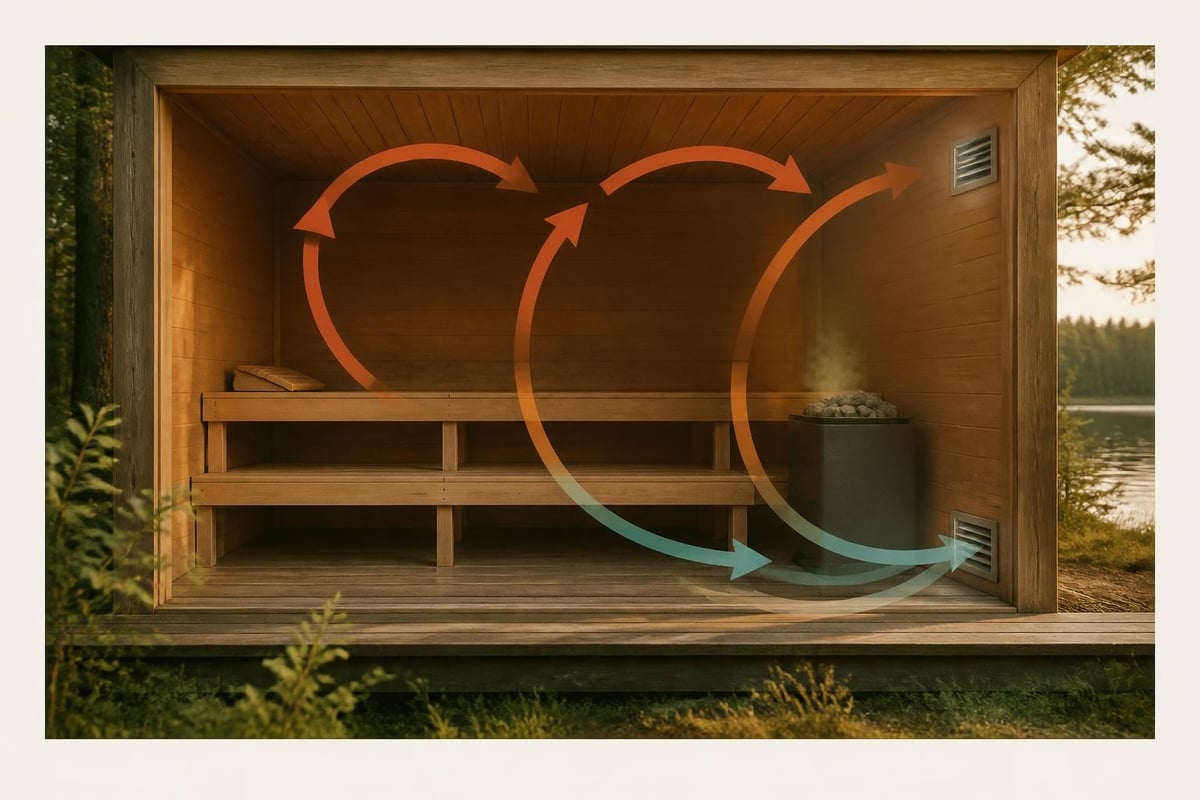 Sauna ventilation diagram