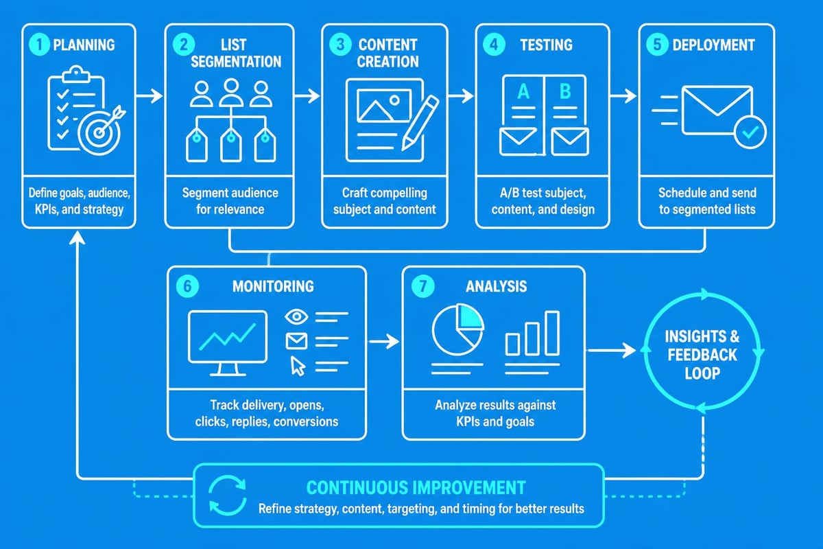 Email campaign workflow stages