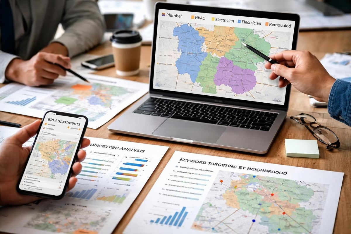 Home service business service area targeting