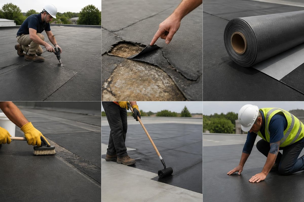 Commercial roofing repair workflow
