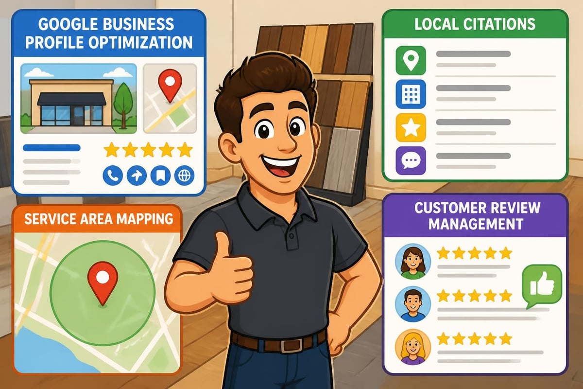 Local SEO components for flooring contractors