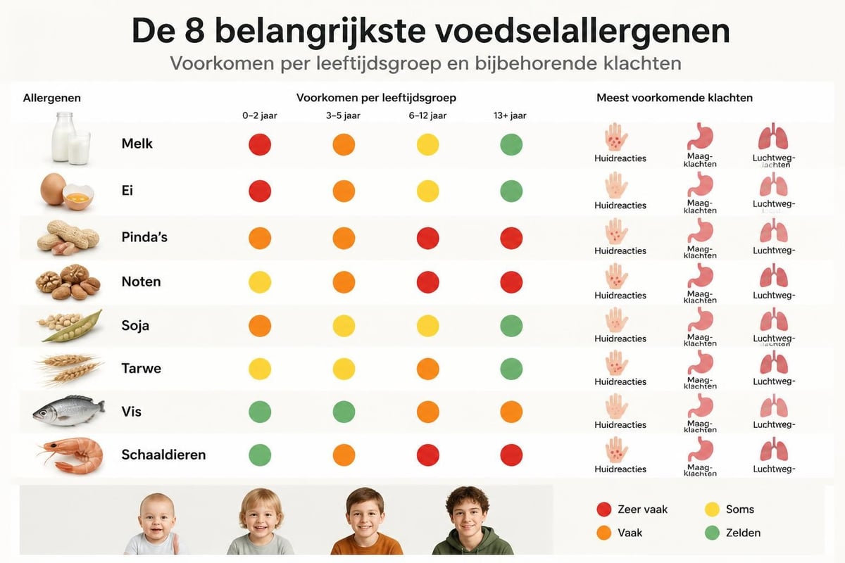 Meest voorkomende voedselallergenen