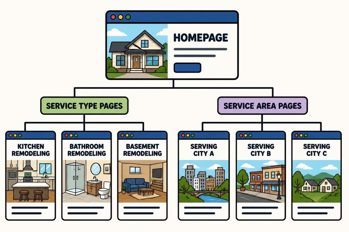 Website architecture for contractors