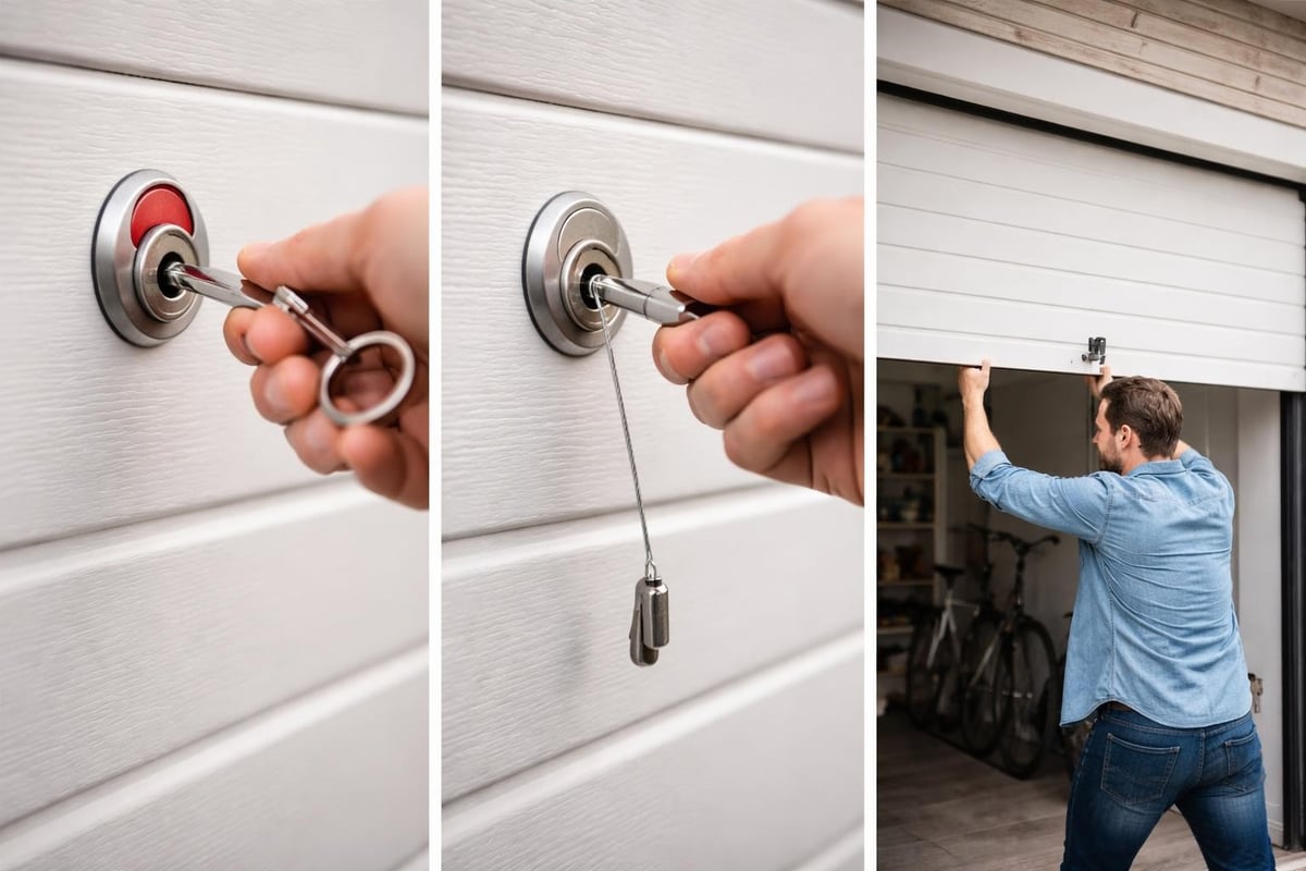 External garage door emergency release