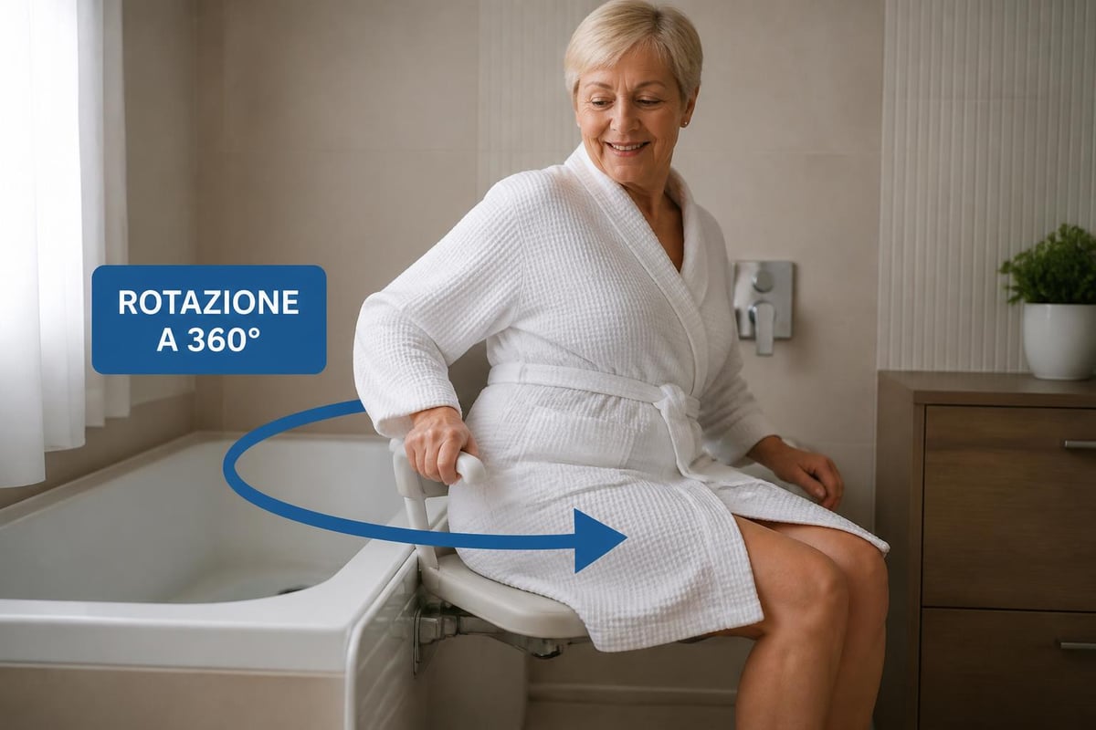 Meccanismo di rotazione dei sedili girevoli per vasca