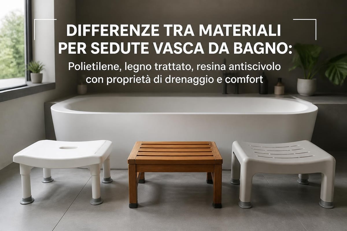 Confronto materiali sedute vasca