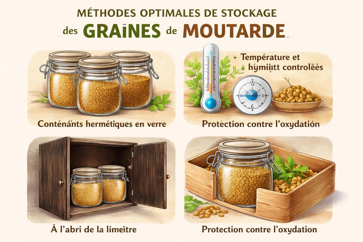 Conservation des graines de moutarde