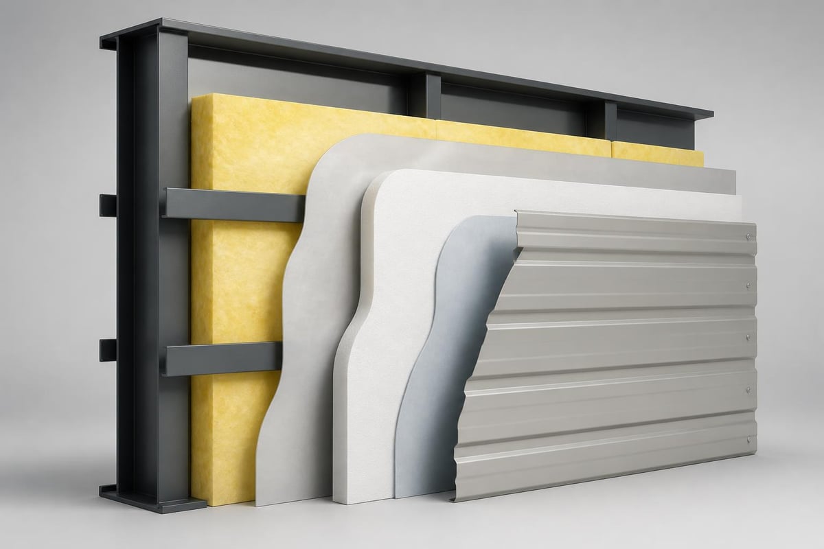 Insulated steel building system components