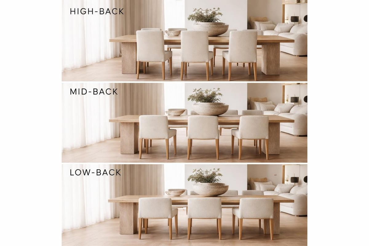 Chair back height comparison