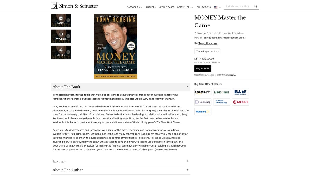 Top 10 Must-Read Books on Finance and Business for 2026 - MONEY Master the Game: 7 Simple Steps to Financial Freedom by Tony Robbins