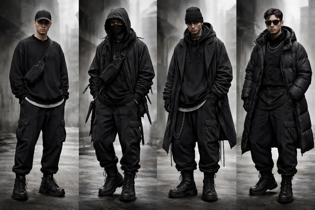 Streetwear black styling techniques