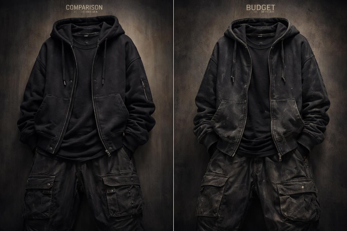 Quality markers in black streetwear