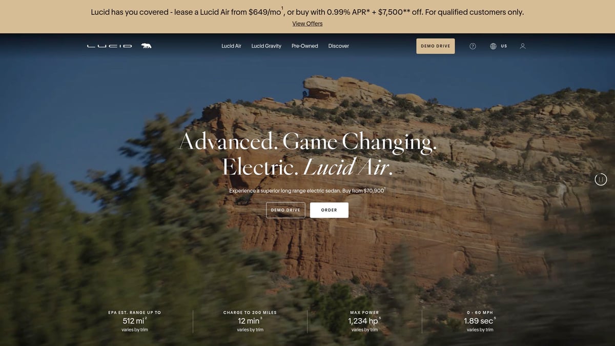 9 Coches Americanos Imprescindibles Que Marcarán Tendencia en 2025 - Lucid Air Pure 2025