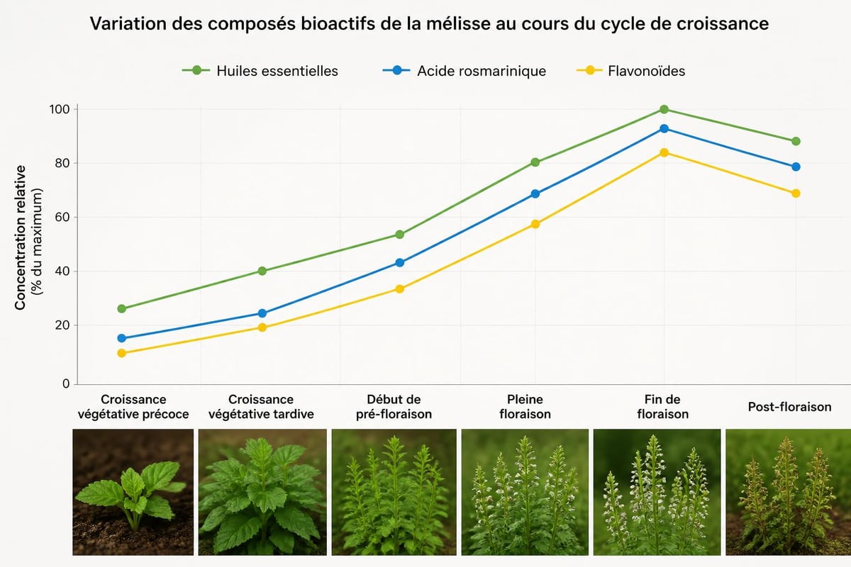 Évolution biochimique de la mélisse
