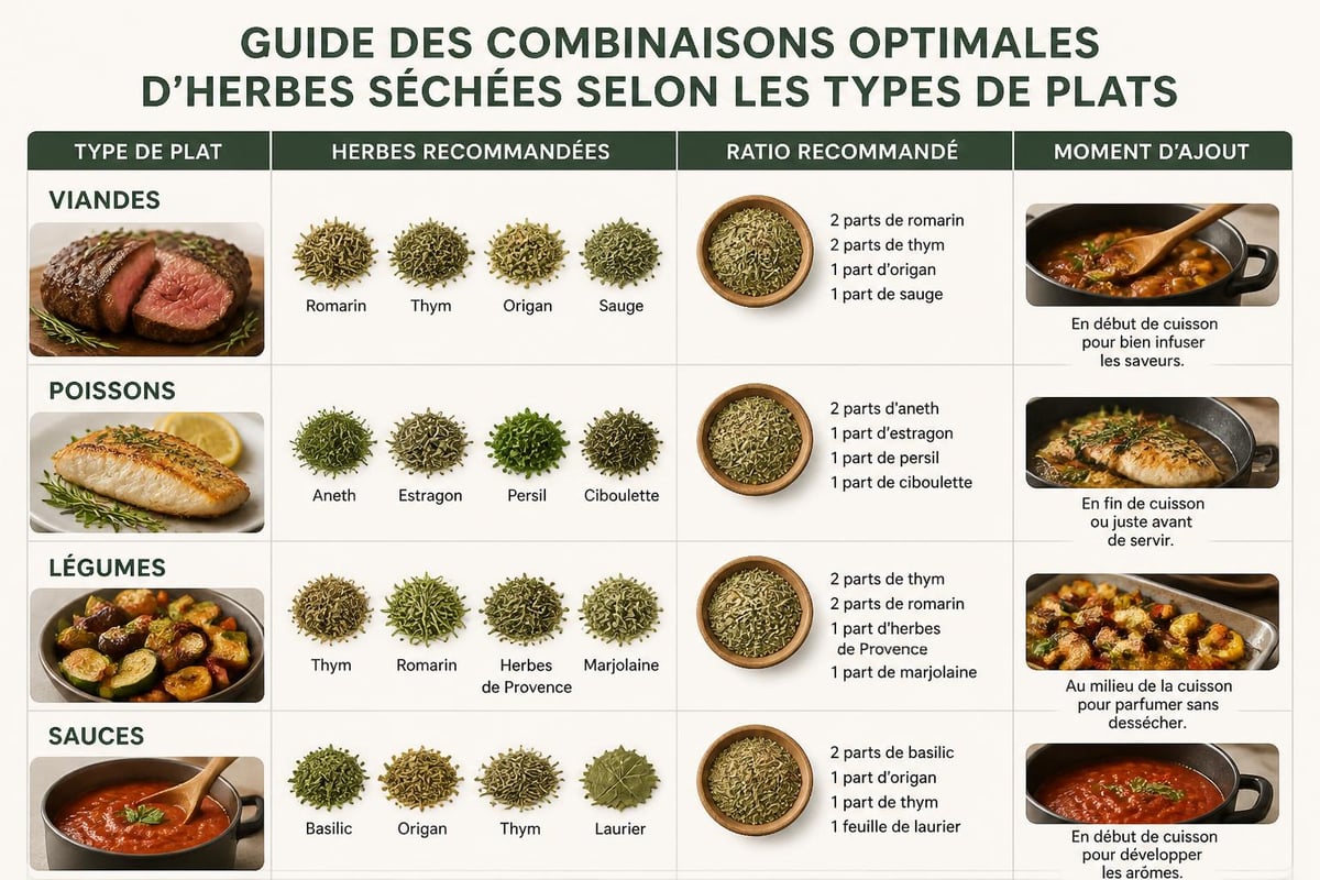 Associations culinaires d'herbes