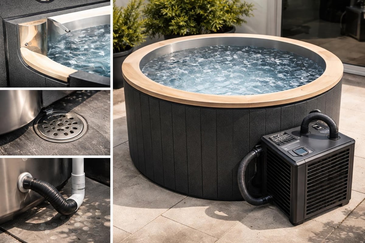 Cold water immersion tub components