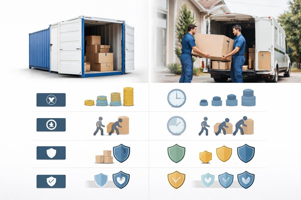 Container versus professional moving comparison
