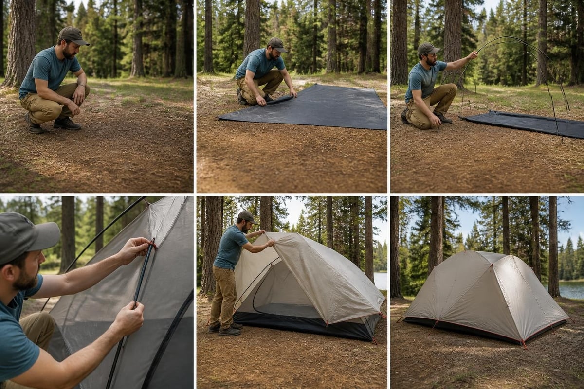 Tent setup process