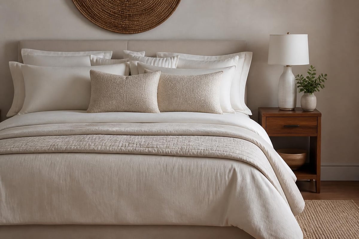 Bedroom styling with bed covers