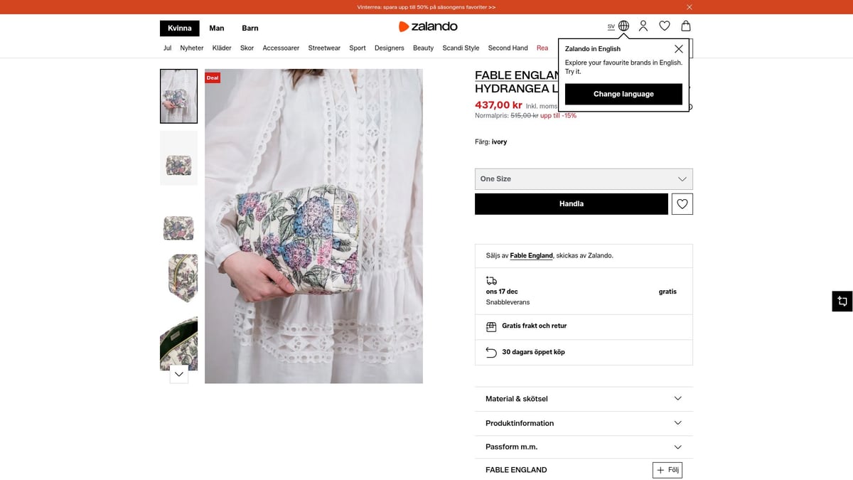 7 Sminkväskor Som Gör Din Makeup-Rutin Enkel 2026 - FABLE ENGLAND HYDRANGEA LARGE – Necessär – ivory