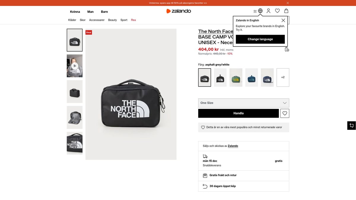 7 Sminkväskor Som Gör Din Makeup-Rutin Enkel 2026 - The North Face BASE CAMP VOYAGER DOPP KIT UNISEX – Necessär – asphalt grey/white