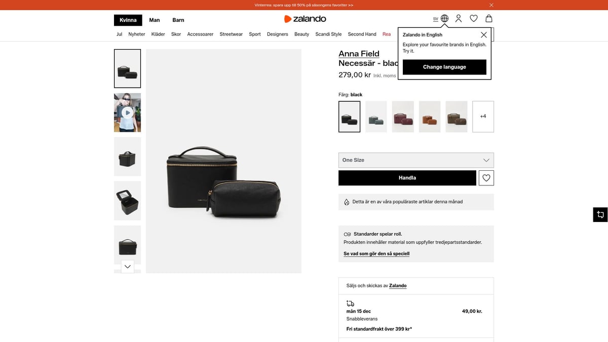 7 Sminkväskor Som Gör Din Makeup-Rutin Enkel 2026 - Anna Field Necessär – black