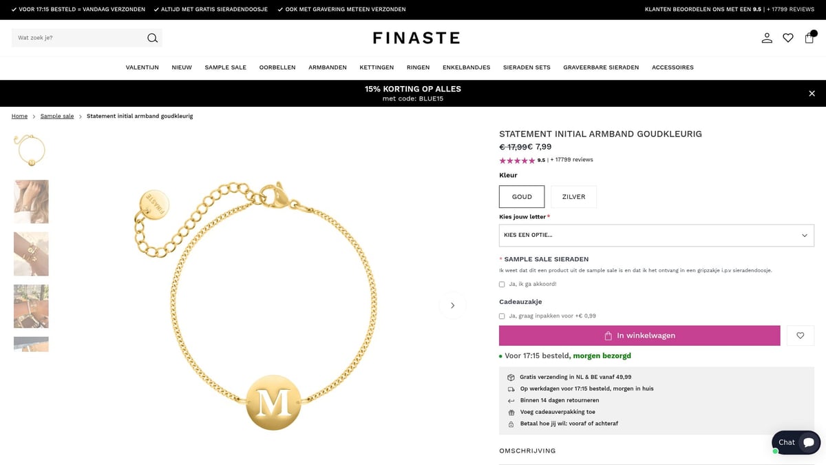 7x The Most Beautiful Jewelry Sale Deals of 2026 - Statement Initial Bracelet Gold-Colored – Finaste