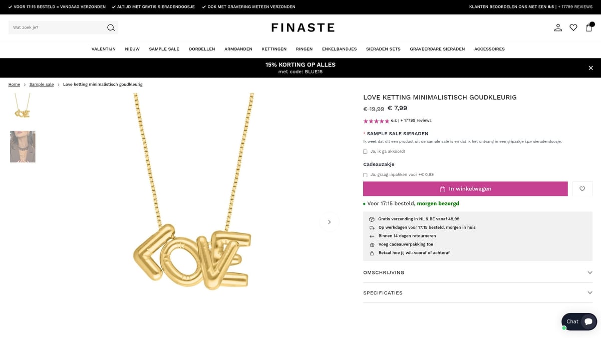 7x The Most Beautiful Jewelry Sale Deals of 2026 - Love Necklace Minimalist Gold-Colored – Finaste