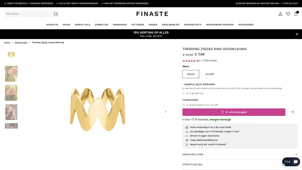 7x The Most Beautiful Jewelry Sale Deals of 2026 - Trending Zigzag Ring Gold Colored – Finaste