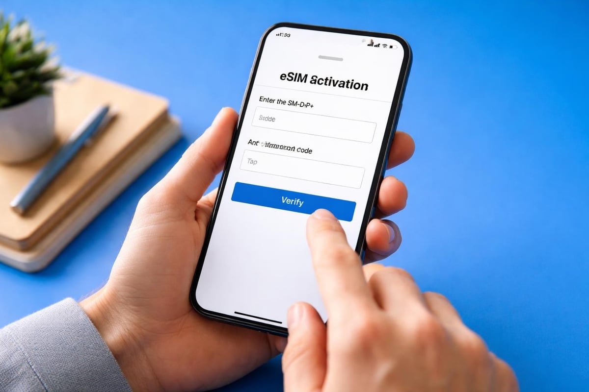 ESIM manual entry workflow