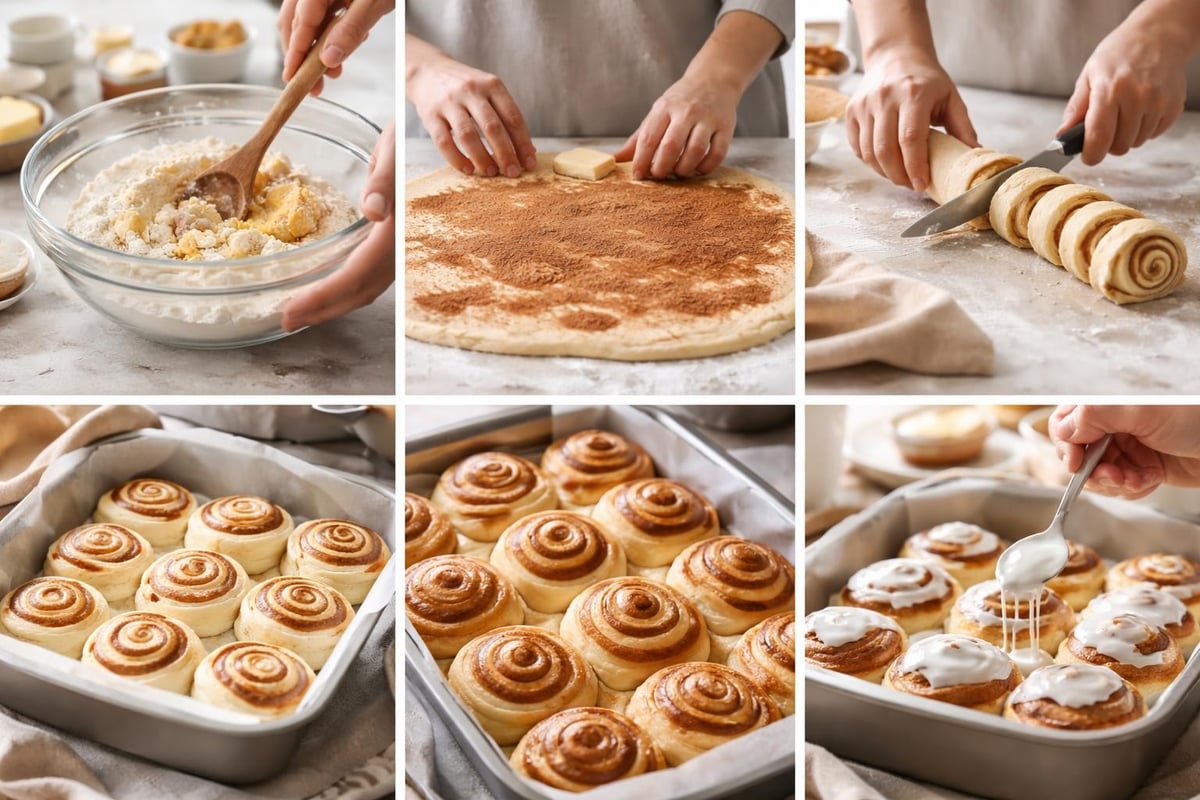 Cinnamon roll baking process