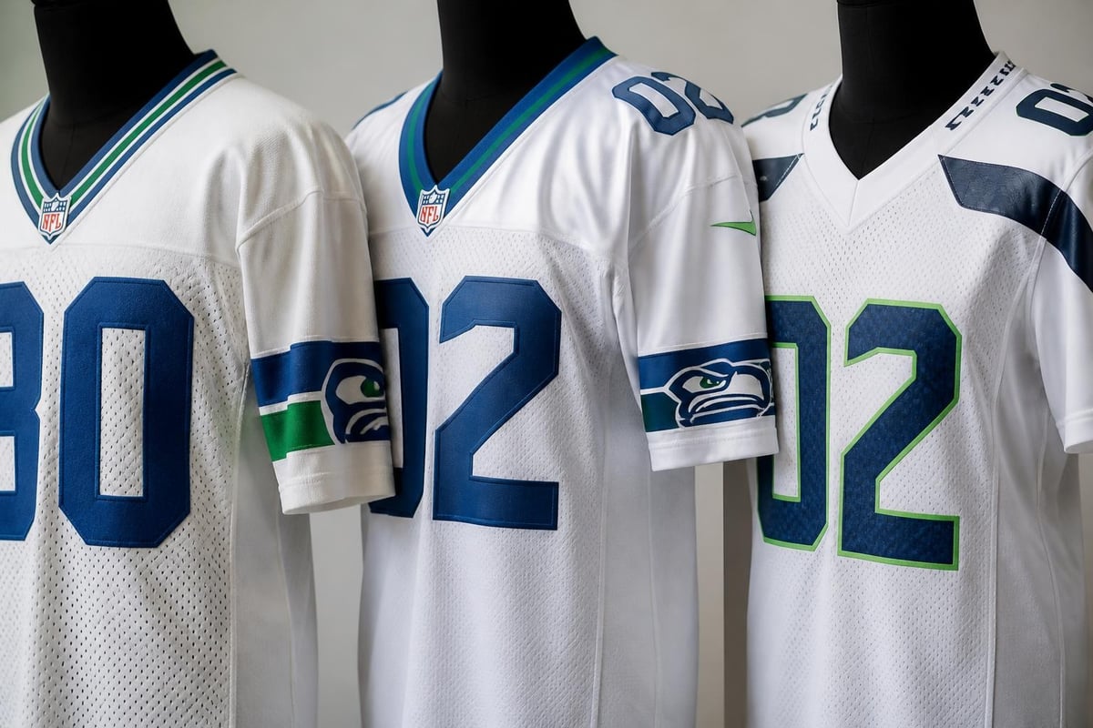 Seahawks white jersey design elements