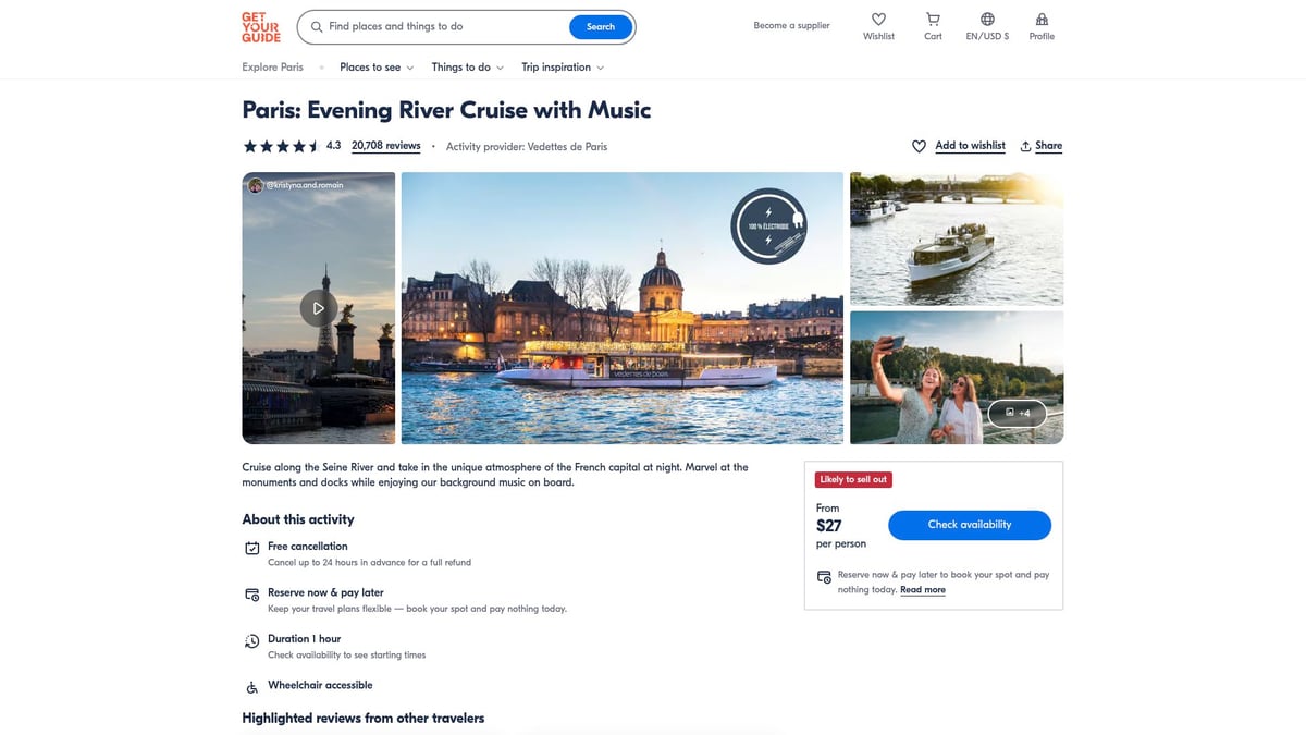 8 Idées Originales D’Activité A Faire En 2025 - Croisière sur la Seine au Coucher du Soleil