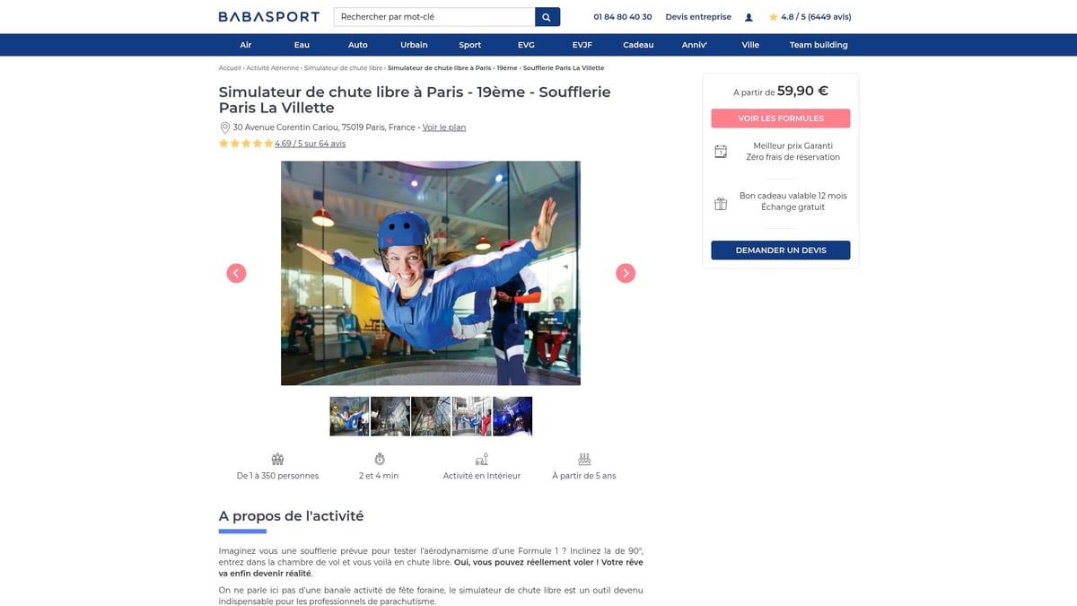 8 Idées Originales D’Activité A Faire En 2025 - Simulateur de Chute Libre Indoor : Sensations Fortes Garantis